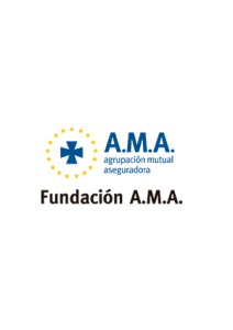 Logo de Fundación A.M.A. junto a , colaborando