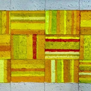 Obra Bandera 19 de Gonzalo Peral, tecnica mixta acrilico y arena